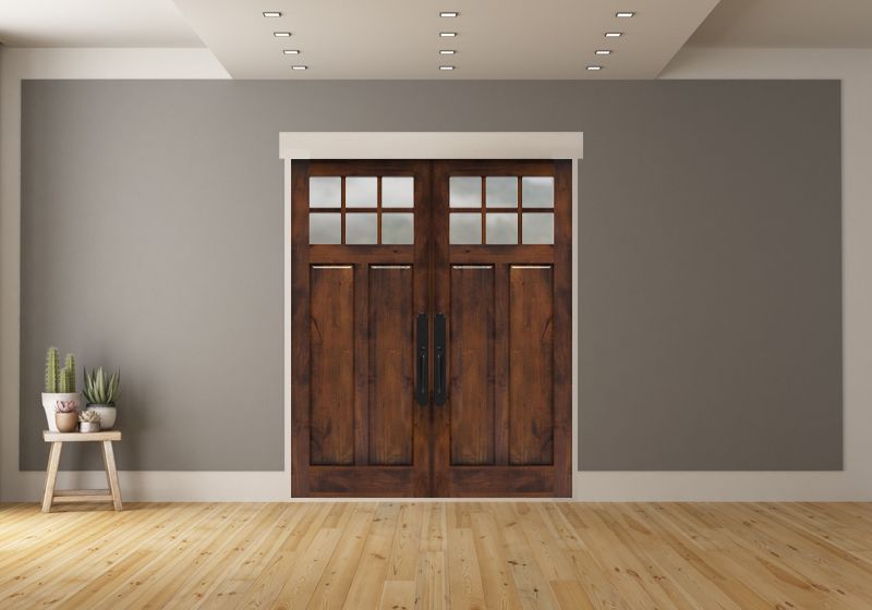 Maple Dale Exterior Double Slab Door Rustica